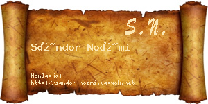 Sándor Noémi névjegykártya